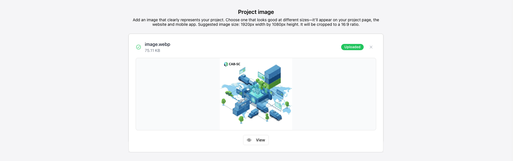 Upload Project Image